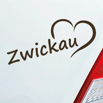 Produktbild von Auto Aufkleber Zwickau Herz Stadt City Liebe Love Heimat 19x8 cm Braun Sticker Heckscheibenaufkleber