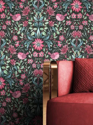 Produktbild von NEWROOM Tapete Leilani Black Schwarz Vliestapete - Floral Blumen Blätter Germany