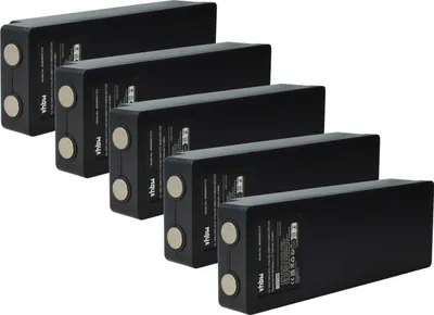 Produktbild von vhbw 5x Akku Ersatz für Scanreco 16131, 17162, 592, 1026, 13445 für Industrie-Funkfernsteuerung Fernbedienung (1500 mAh, 7,2 V, NiMH) - Schwarz