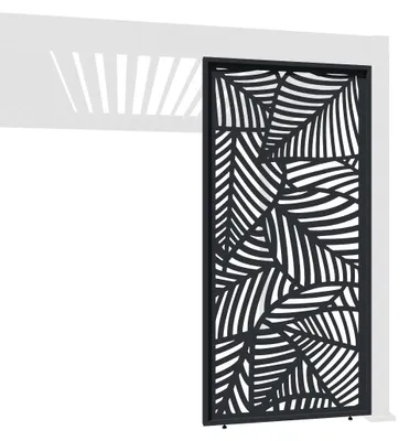 Produktbild von Weide Deko-Wand Blattdesign anthrazit Aluminium für Pergola Seitenwand