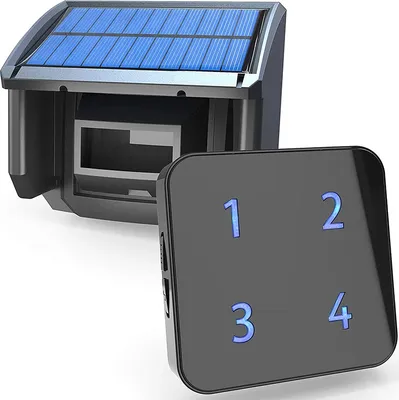 Image de Alarme d'entrée sans fil à énergie solaire, portée de transmission de 400 mètres, détection de mouvement de 15 mètres, KIT1, prise Eu