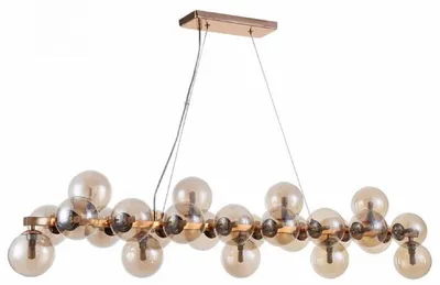 Zdjęcie produktu dla Designerska lampa wisząca Casa Padrino złota 123,5 x 23,8 x wys. 22,8 cm - Nowoczesna lampa do salonu z bursztynowym szkłem
