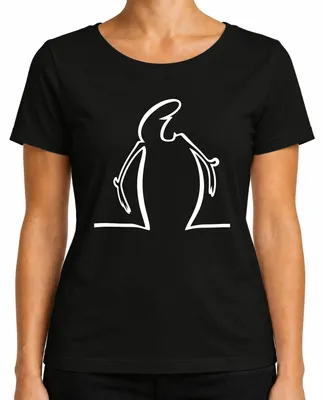 Imagen del producto de Camiseta para mujer, diseño "Linea Balum Strichmännchen" de Osvaldo Cavandoli, estilo cómic, color , talla M