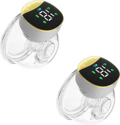 Produktbild von 2X Milchpump Elektrische Milchpumpe Tragbar, Freihändige milchpumpe mit LCD-Display,Wiederaufladbare Stillpumpe mit 4 Modi und 12 Stufen180 ml BPA-frei