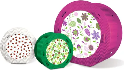 Produktbild von URSUS Runde Laternen 3D-Wellpappe, 4 Farben, 11,5cm, 10Stk.