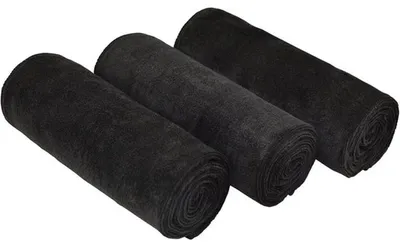 Produktbild von Famanu Microfaser Sporthandtücher schnell trocknend und saugfähig - 3 Stück, 40 cm x 80 cm, Schwarz