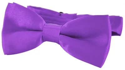 Produktbild von DonDon® Edle Kinder Fliege gebunden und längenverstellbar 9 x 4,5 cm lila glänzend in Seidenlook