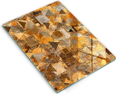 Produktbild von Glasschneideplatte - Herdabdeckplatte - 40x52 cm - Schneidebrett - Spritzschutz - Geometrisches Figurenmuster