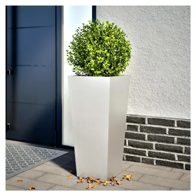 Produktbild von Pflanzkübel Hochbeet aus Metall für Garten und Terrasse 35x35x75 cm Edelstahl