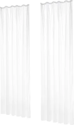Productafbeelding van Famanu Vitrage, hoogwaardige voile – wit – 245 x 140 cm