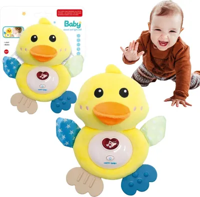 Image de Dormeur Sensoriel Canard En Peluche Son Et Lumière Pour Bébé