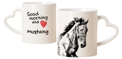 Obrázok produktu pre Mustang – šálka so psíkom, rozkošná šálka s uškom v tvare srdca, univerzálny darček od značky Art-Dog