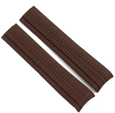 Zdjęcie produktu dla Pasek do zegarka, silikonowy, wodoodporny, brązowy – bez logo, 21 mm – b