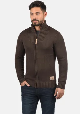 Produktbild von SOLID SDPoul Herren Strickjacke Cardigan Grobstrick Pullover mit Stehkragen Baumwollmischung Regular fit
