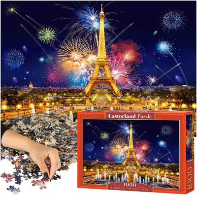 Zdjęcie produktu dla CASTORLAND Puzzle 1000el. Glamour of the Night, Paryż - Fajerwerki nad Wieżą Eiffla