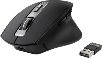 Produktbild von Renkforce RF-WM-300 Ergonomische Maus Bluetooth®, Kabellos Optisch Schwarz/Grau 7 Tasten 2400 dpi Ergonomisch