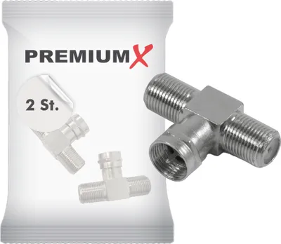 Produktbild von 2x F-Stecker auf 2x F-Kupplungen Verbinder Adapter Koax- und Antennenkabel