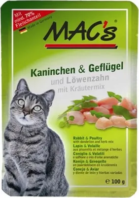 Produktbild von MAC's Cat Pouch Kaninchen & Geflügel 100 g