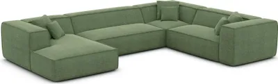 Produktbild von Strukturstoff U-Form XXL Wohnlandschaft Arelia Grün Links