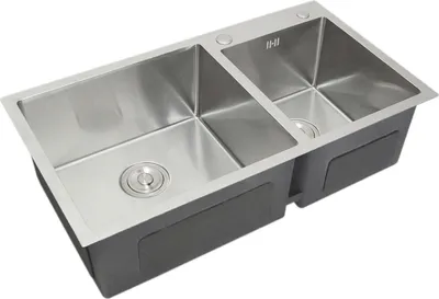 Obrázok produktu pre Kuchynský drez z nehrdzavejúcej ocele Dvojdrez Vstavaný drez Dva drezy 82 cm