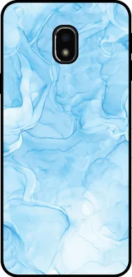 Image de Smartphonica Housse de téléphone pour Samsung Galaxy J3 2017 avec impression de marbre - Housse arrière en TPU design marbre - Bleu clair