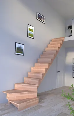 Produktbild von Holztreppe Lindos (Buche) in 1/4 gewendelter Ausführung rechts-80 cm-ohne Geländer-mit Setzstufen
