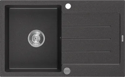 Produktbild von Mexen Bruno Granitspüle mit einem Becken und einer Abtropffläche 795 x 495 mm, Schwarz gesprenkelt - 6513791010-76