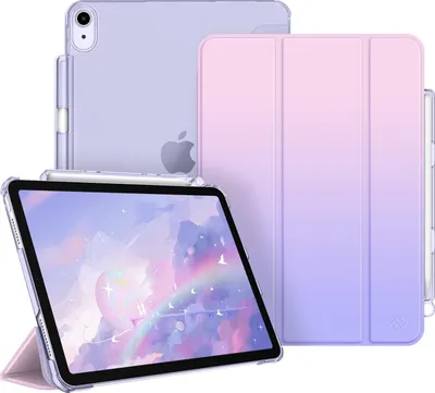 Produktbild von Fintie Hülle für iPad Air 11 Zoll (M4/M3/M2, 2026/2025/2024), iPad Air 5 2022/4 Generation 2020 10.9 Zoll mit Stifthalter, ultradünne leichte Schutzhülle Case mit transparenter Rückseite,FantasieOmbre