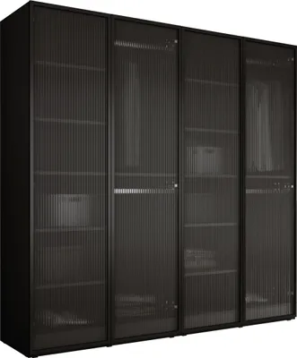 Produktbild von Kleiderschrank, Graphitschwarz / klares Glas, 2 x 100 x 200 x 51 cm