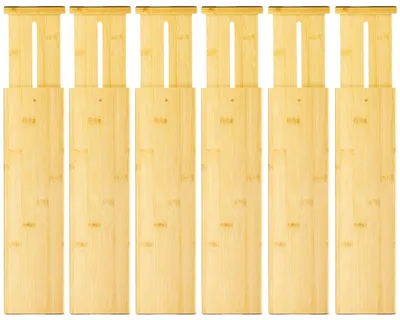 Produktbild von Set von 6 verstellbaren Bambus-Schubladenteilern