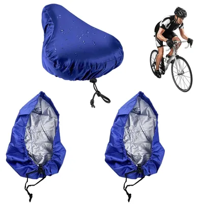 Imagen del producto de Fundas para sillín de bicicleta, impermeables, elásticas, juego de 3 unidades, 25 x 26 cm, para sillines de bicicleta universales