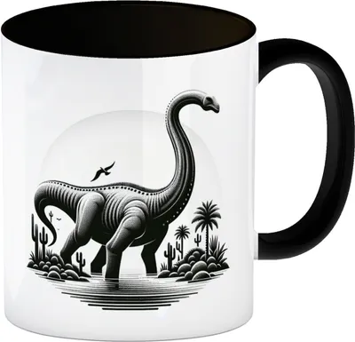 Produktbild von Brachiosaurus Kaffeebecher in schwarz