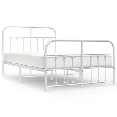 Immagine prodotto di vidaXL Struttura letto con testiera e pediera in metallo bianco 120x190 cm