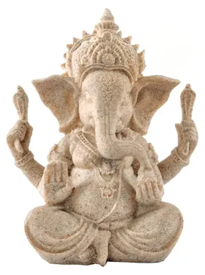 Ganesha Elefantenfigur aus Sandstein-Harz, 7,5x6x9 cm, Dekoration