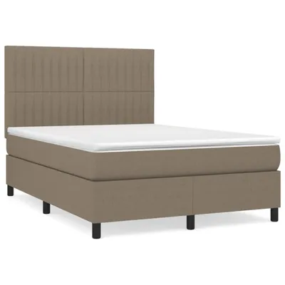 Productafbeelding van vidaXL Boxspringbed met matras, taupekleurig, 140x190 cm, met stoffen bekleding