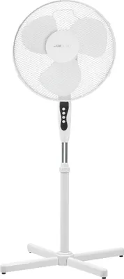 A white Clatronic stand fan is shown against a white background.