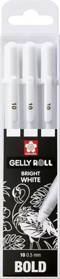 Obrázok produktu pre Sakura POXPGBWH3B, Guľôčkové pero s vrchnákom, Biela, Biela, Hrubá, Kolo, 0,5 mm