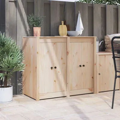 Produktbild von "2026 Promotion" Küchentür 2 pcs Creme 50x9x82 cm Massivholz Kiefer - Schranktüren CC32462