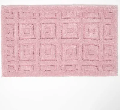 Produktbild von HOMESCAPES Badematte rosa, 50 x 80 cm - Badteppich geometrisch gemustert