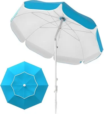 Produktbild von Strandparasol mit UPF50+ UV-Schutz, 180 cm breit, Blau