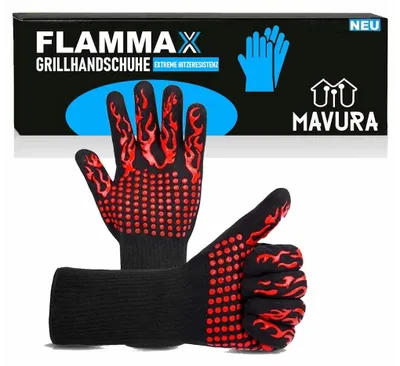 Obrázok produktu pre FLAMMAX rukavice na grilovanie rukavice na pečenie rukavice do rúry BBQ žiaruvzdorné 1 pár