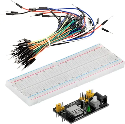 Produktbild von AZ-Delivery Bausätze & Kits MB 102 Breadboard Kit - 830 Breadboard, Netzteil Adapter 3,3V 5V, 65Stk Steckbrücken, 1x Kit