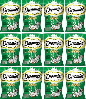 Produktbild von Dreamies Katzensnacks Katzenleckerlis Catnip mit Katzenminze Geschmack 12x60g