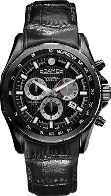 Produktbild von Roamer Herren Armbanduhr Rockshell Mark III Chrono 44 mm Chronograph, Datumsfenster, kleine Sekunde Armband Leder 220837 42 55 02