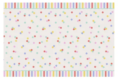 Image de Nappe en papier à pois et confettis, 180 x 120 cm, anniversaire, cirque, carnaval