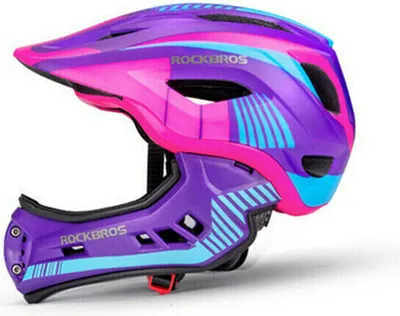 Produktbild von ROCKBROS Fahrradhelm Integralhelm Kinderhelm Helm Abnehmbar 54-57CM lila