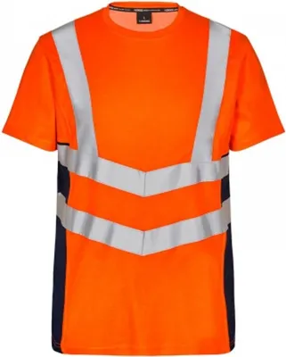 Produktbild von F. Engel Safety T-Shirt, Orange/Blue ink, Gr. L