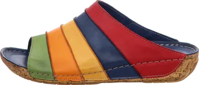 Produktbild von Gemini Damen Pantolette Clog Leder Keilabsatz Korkoptik 032084-02, Größe:39 EU, Farbe:Rot