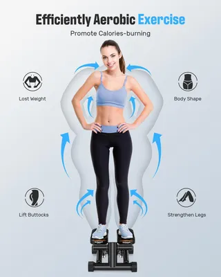 Imagen del producto de Stepper con resistencia mediante bandas elásticas, capacidad de carga de 158 kg (350 lbs), ideal para entrenamiento en casa, cardio