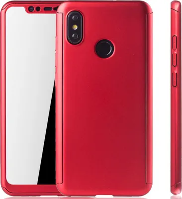 Produktbild von Handyhülle Schutzhülle für Xiaomi Mi 8 Full Case Cover Displayschutz 360 Rot
